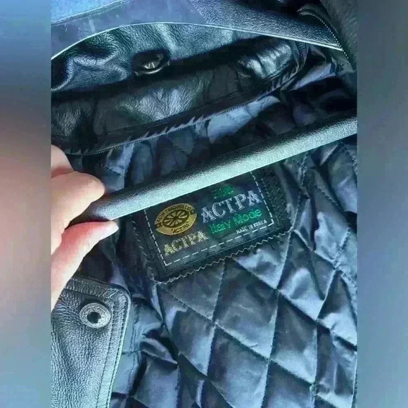 Vintage Elim Trading Co. ACTPA Italy Mode Leather And Satin Jacket - Picture 9 of 13